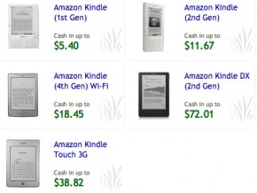 Kindle Buyback Values on Amazon