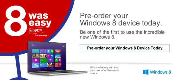 Staples Windows 8 Pre-Order Devices