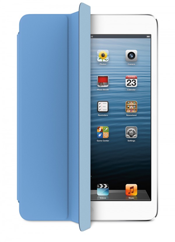 An Apple iPad mini with smart cover