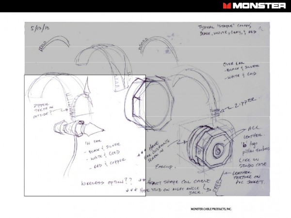 [image of the concept drawings for beats audio headphones]