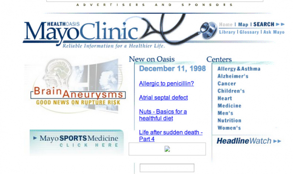 webby winner mayo clinic 1998