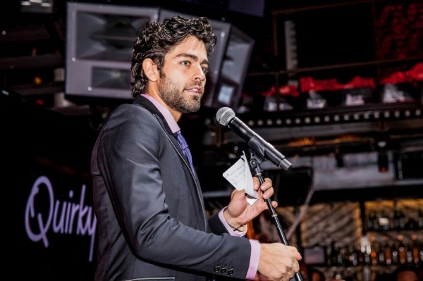 Mario Armstrong Grammys NYC Adrian Grenier on stage