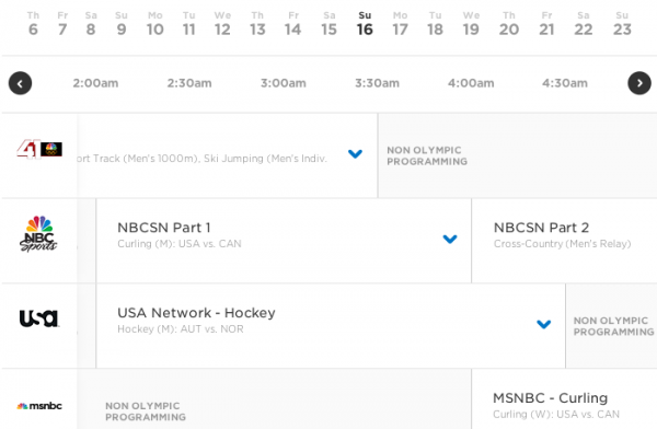 NBC Olympics Schedule Broadcast